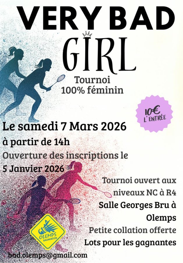 Olemps Badminton met les femmes à l’honneur : rendez-vous en mars pour la Very Bad Girl !