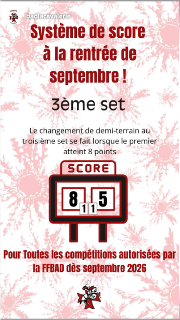 Le badminton évolue : un nouveau système de score dès le 1er septembre 2026